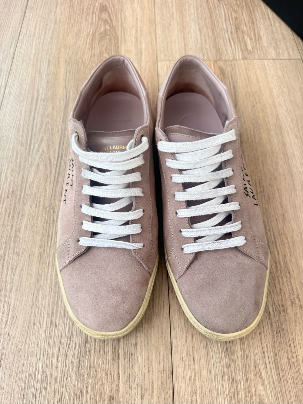 Men’s Suede Low-Top Sneakers in Dusty Pink